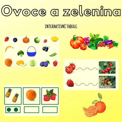 Ovoce a zelenina, interaktivní tabule