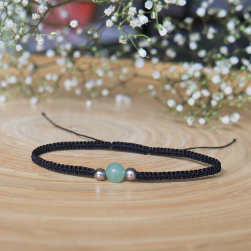 Shamballa náramek S1 // aventurín, chir. ocel