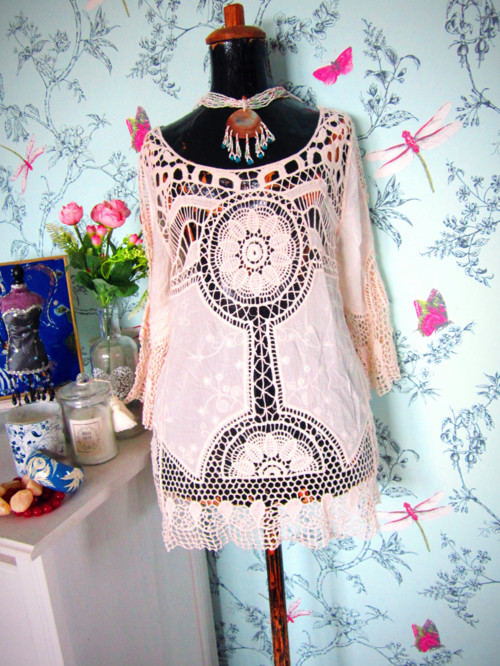 Tunika přírodí boho háčkovaná — foto 1