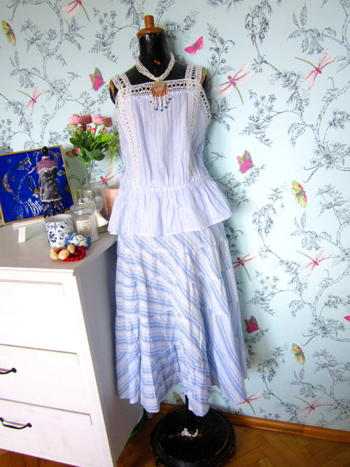 Sukně boho modrobílá letní — foto 1