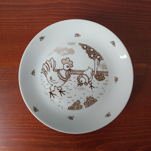 Sada 6ks retro dětské porcelán. talíře, topstav
