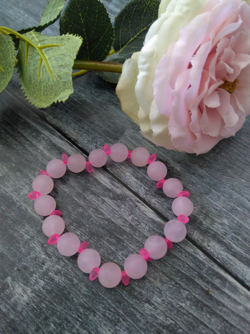 Náramek PINK*růženín matný