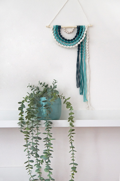 Macramé - závěsná dekorace "Aqua" — foto 1