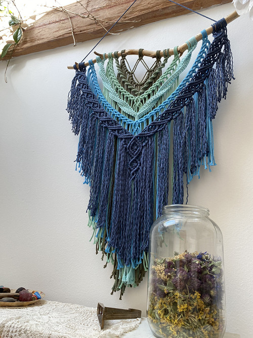 Macramé závěsná dekorace - laguna — foto 1