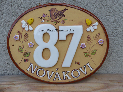 Domovní číslo se jménem / na objednávku
