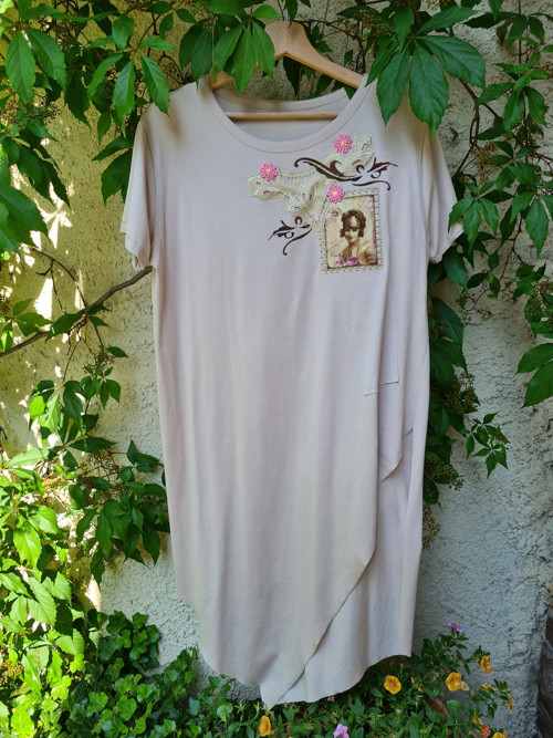 Boho tunika v béžové, L — foto 1