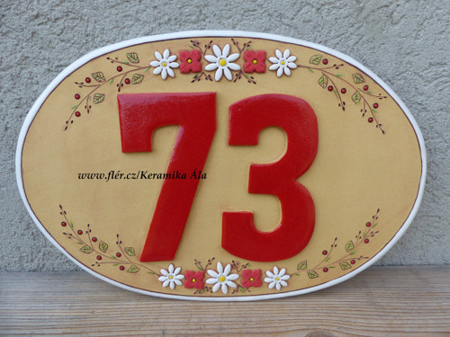 Domovní číslo MAXI OVÁL 37x25 cm / na objednávku