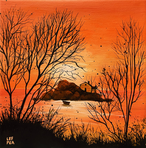 Víkend u jezera - 20x20cm — foto 1
