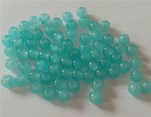 Skleněné kuličky 6mm - 20 ks - imitace jadeitu
