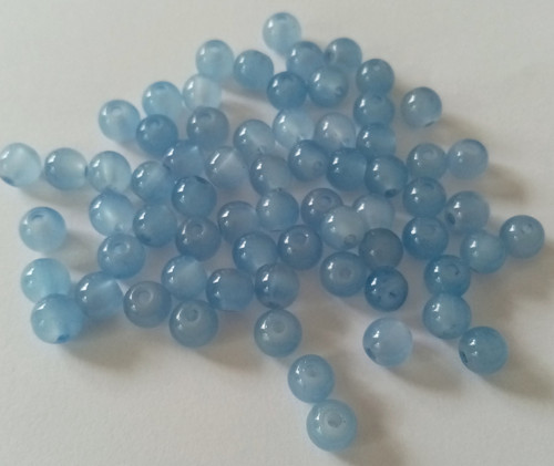 Skleněné kuličky 6mm - 20 ks - imitace jadeitu