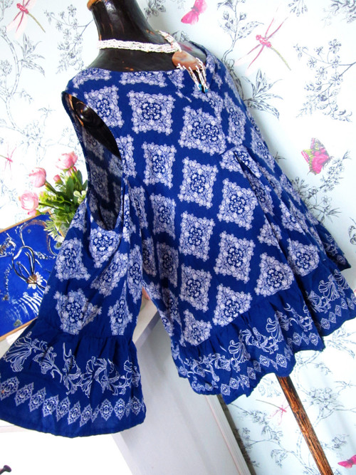 Tunika boho modrobílá — foto 1