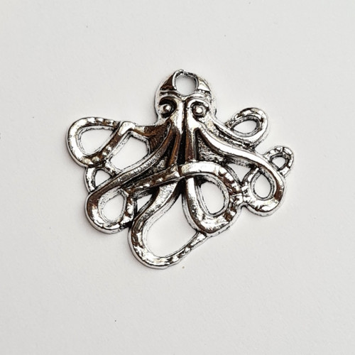 Přívěsek - velká chobotnice 25x20 mm, 5 ks