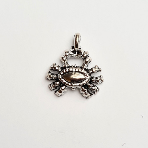 Přívěsek - krab 3D 15x17 mm, 5 ks