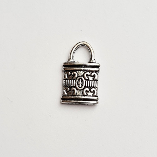Přívěsek - visací zámek 12x17 mm, 5 ks