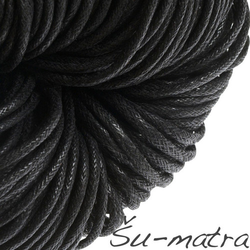 Voskovaná šňůra černá, 2 mm (70 m)
