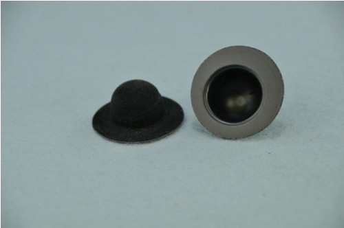 Černá semišovaná buřinka 15 / 20mm - sada 10 ks