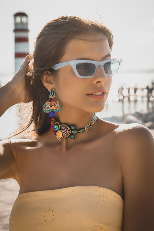 Set pestrobarevných soutache náramků/choker