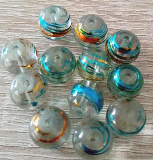 Skleněné cosmic kuličky 10mm -10 ks