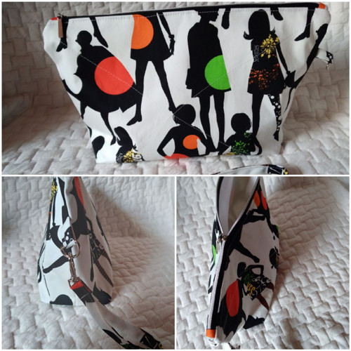 Taštička velká s karabinou a poutkem 33x24cm