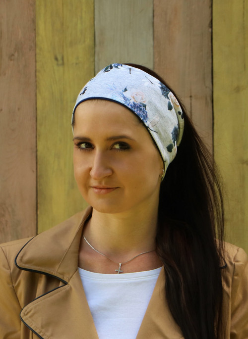 Úpletová čelenka ruže a vážky