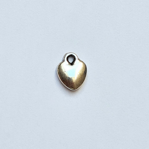 Přívěsek - malé lesklé srdce 9x11 mm, 5 ks