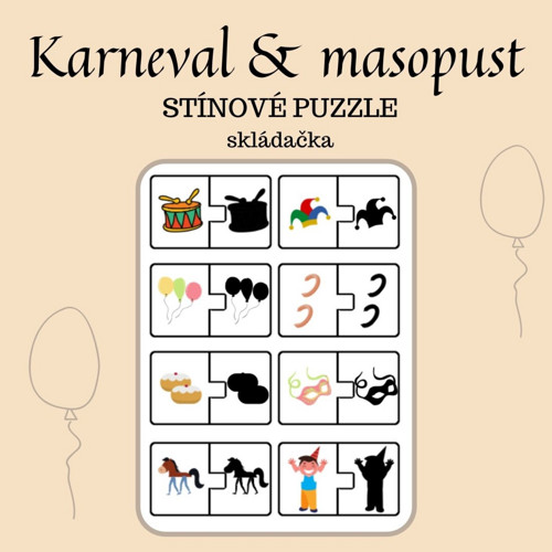 Karneval & masopust, stínové puzzle