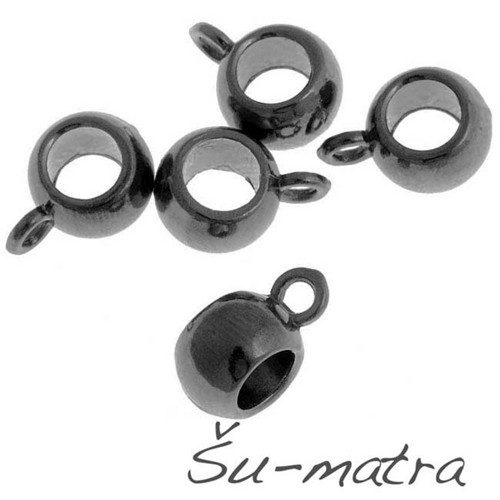 Očko na přívěsek gunmetal , 5x10 mm (10 ks)