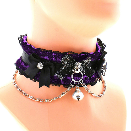 Kittenplay collar bdsm obojek s řetízkem 577