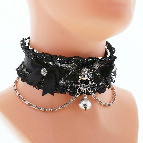 Kittenplay collar bdsm obojek s řetízkem 577