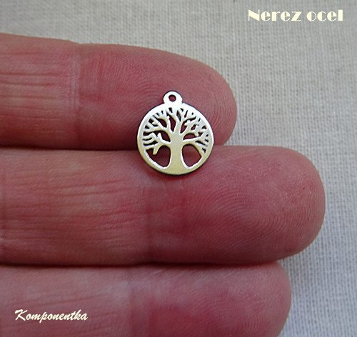 Přívěšek strom života nerez ocel 12x10mm 1kus