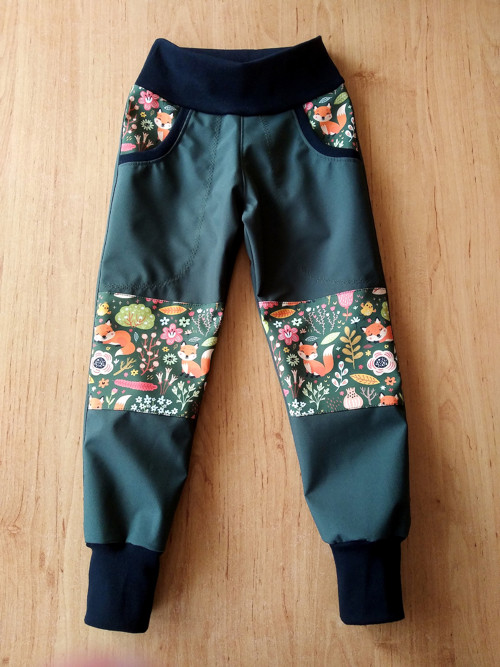 Softshellové kalhoty lesní zvířátka
