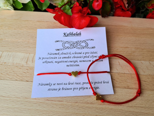 Kabbalah náramek se zlatým srdíčkem