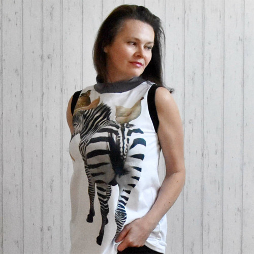 Slon, zebra, slepice a kachna - tričko/top