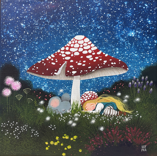 Muchomůrkové děvčátko - 30x30cm — foto 1