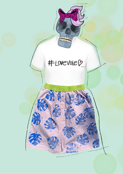 Sukně Shirt-skirt Monstera Blue