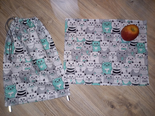Pytlík na přezůvky + svačinový ubrousek- SADA