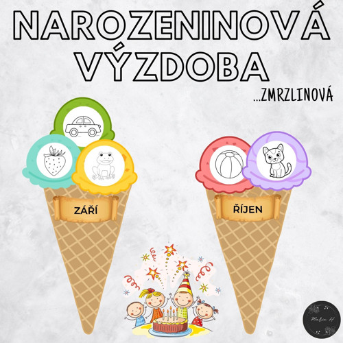 Narozeninová výzdoba, zmrzlinová