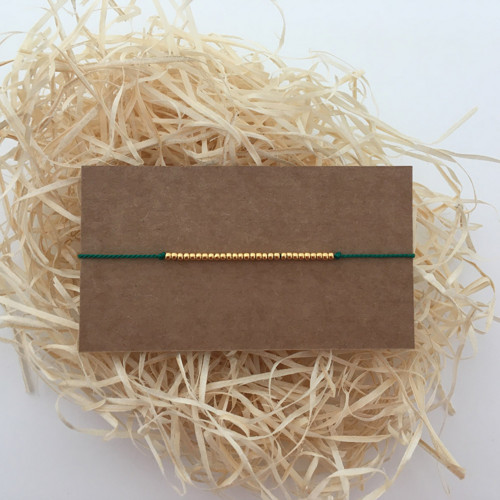 Náramek BASIC SILK Luxury 24K Gold edition - green — foto 1