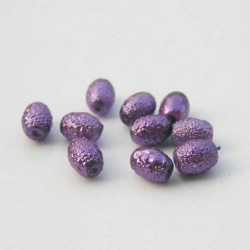 6x8 mm Voskovky olivky zvrásněné fialová violet