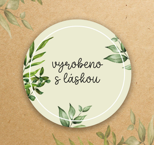 Samolepka kulatá "s vyrobeno s láskou"
