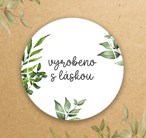 Samolepka kulatá "s vyrobeno s láskou"