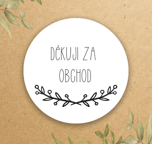 Samolepka kulatá "děkuji"