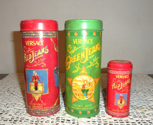 3x plechová KRABIČKA, plechovka zn. Versace