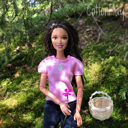 Barbie - tričko růžové s myškou
