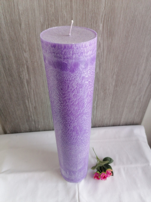 Svíčka velký válec 48 cm fialový