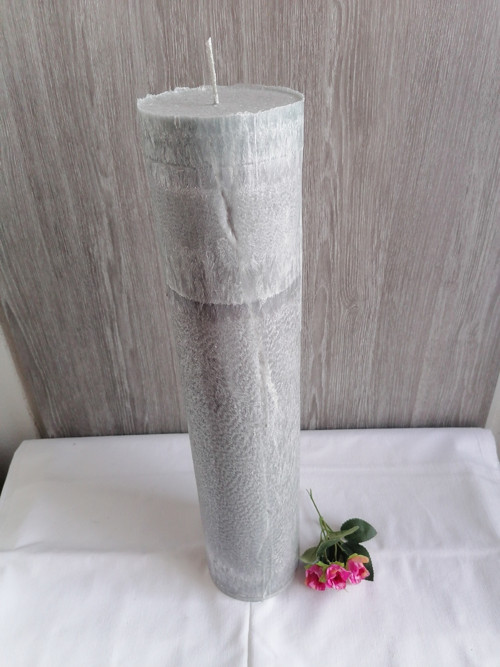 Svíčka velký válec 48 cm šedý