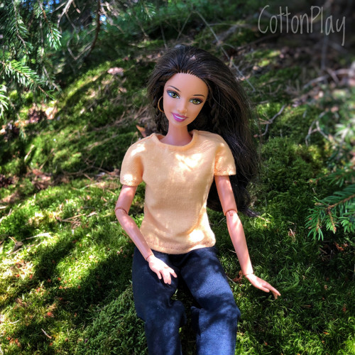 Barbie - tričko s krátkým rukávem, meruňkové