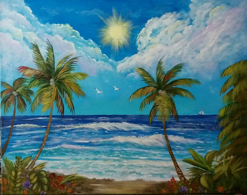 Exotika- palmy 40x50 cm
