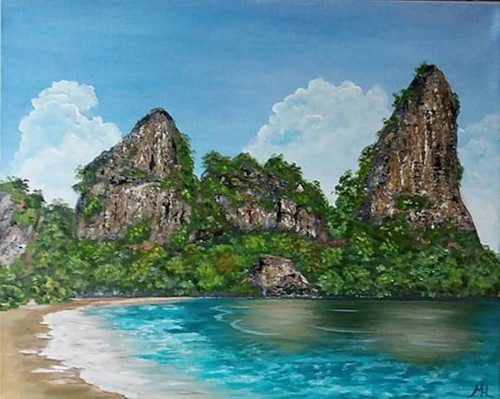 Tropická krajina - 40x50 cm — foto 1