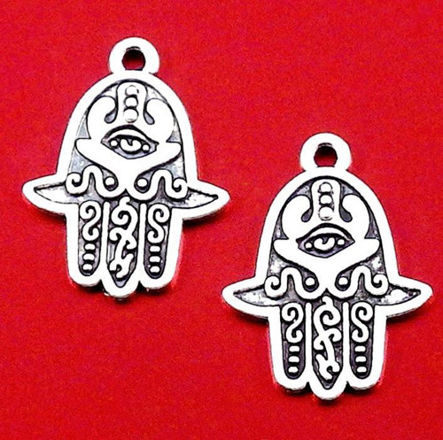 Starostříbrný přívěsek - ethno ruka, hamsa, 2 kusy
